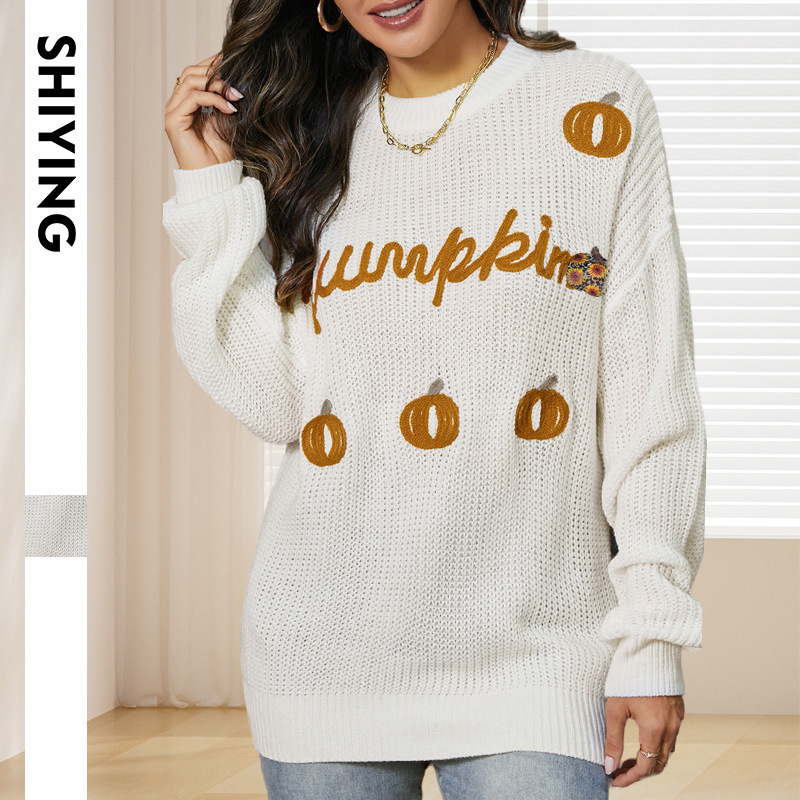 Autumn New Fashionable Halloween Theme Women's Sweater with Pumpkin Pattern for Women