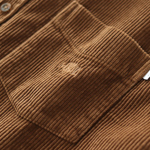 冬季衬衣外套男阿美咔叽日系复古宽松落肩外穿潮加厚灯芯绒衬衫男