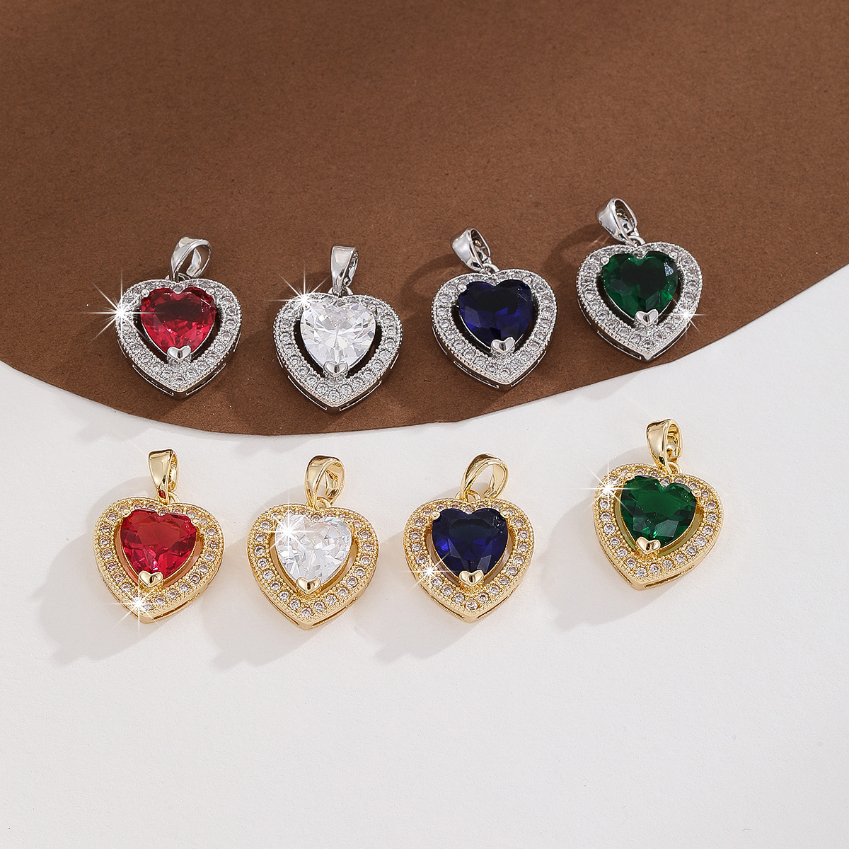 6g Weight Pendant Jewelry Making Type Zircon Inlay Material DIY Jewelry Accessories Classification 1 Piece Quantity Copper Material Heart Shape Pattern Inlay Design Simple Style, Classic Style Style 1 Piece Copper Zircon Heart Shape Pendant 无