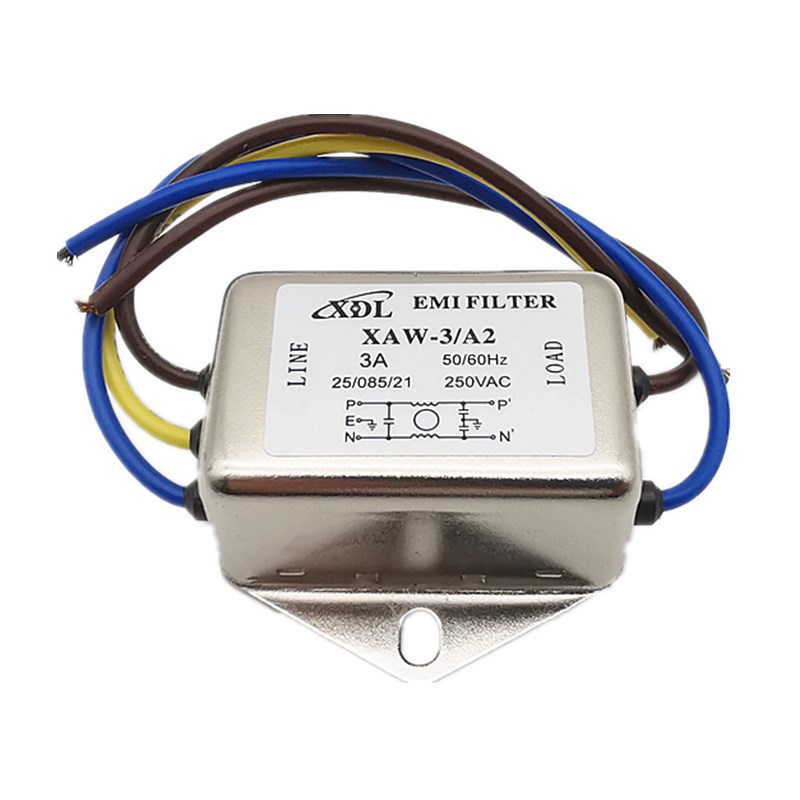 单相交流电源滤波器XAW-6-A2  220V 6A 引线电磁滤波器 电源净化