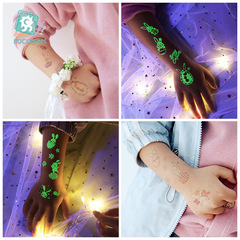 瑞卡龍跨境防水夜光復活節紋身貼 派對卡通兒童紋身貼紙 tattoo