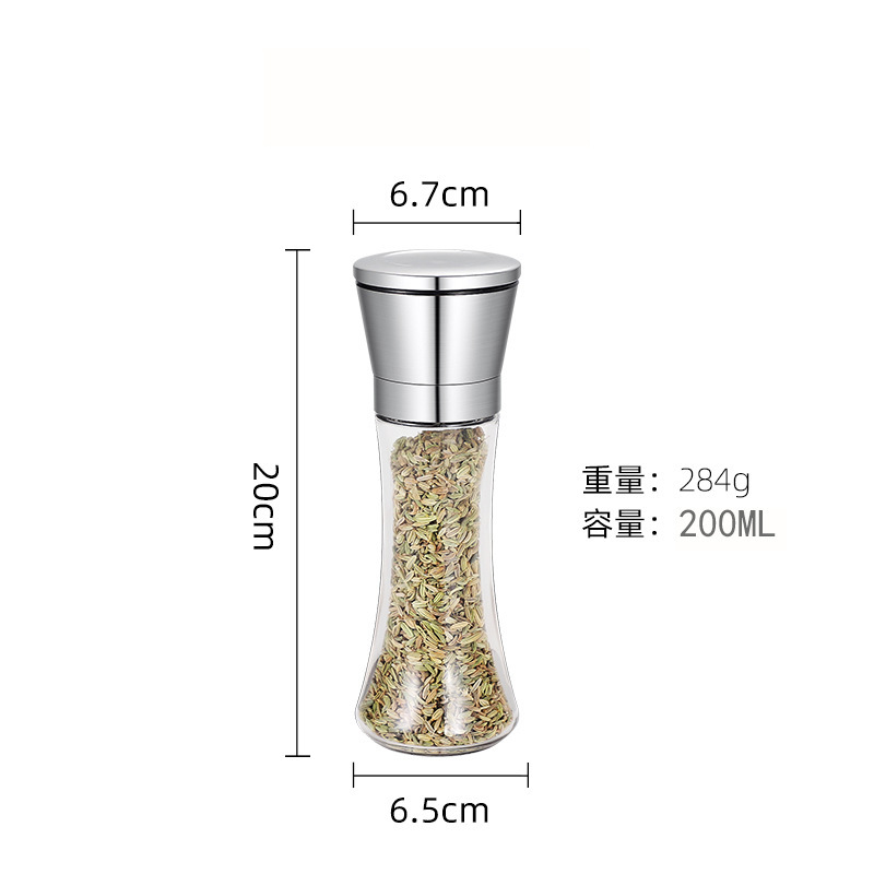 Acero inoxidable 304 molinillo de pimienta negro manual de hogar pimienta de sésamo negro molienda condimento botella gadget