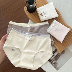 5306#A类亲肤棉小清新可爱少女内裤10A益生菌加长棉裆中腰三角裤