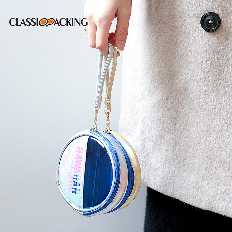 Bolso cosmético sobre rojo portátil pequeño mini portátil pequeño pequeño bolsa de almacenamiento de cosméticos redonda pequeña bolsa de maquillaje