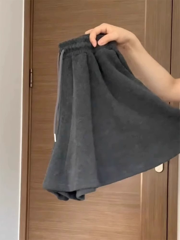Спортивные шорты для подростков, свободный крой, серые — размеры M–2XL
