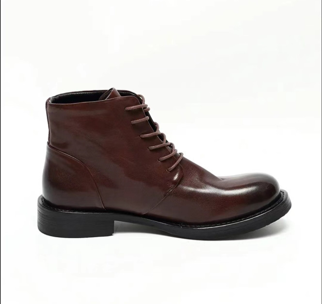 Autunno e inverno nuovi stivali da uomo scarpe derby suola in pelle moda scarpe da uomo stivaletti allacciati tendenza tutto_voghion.com
