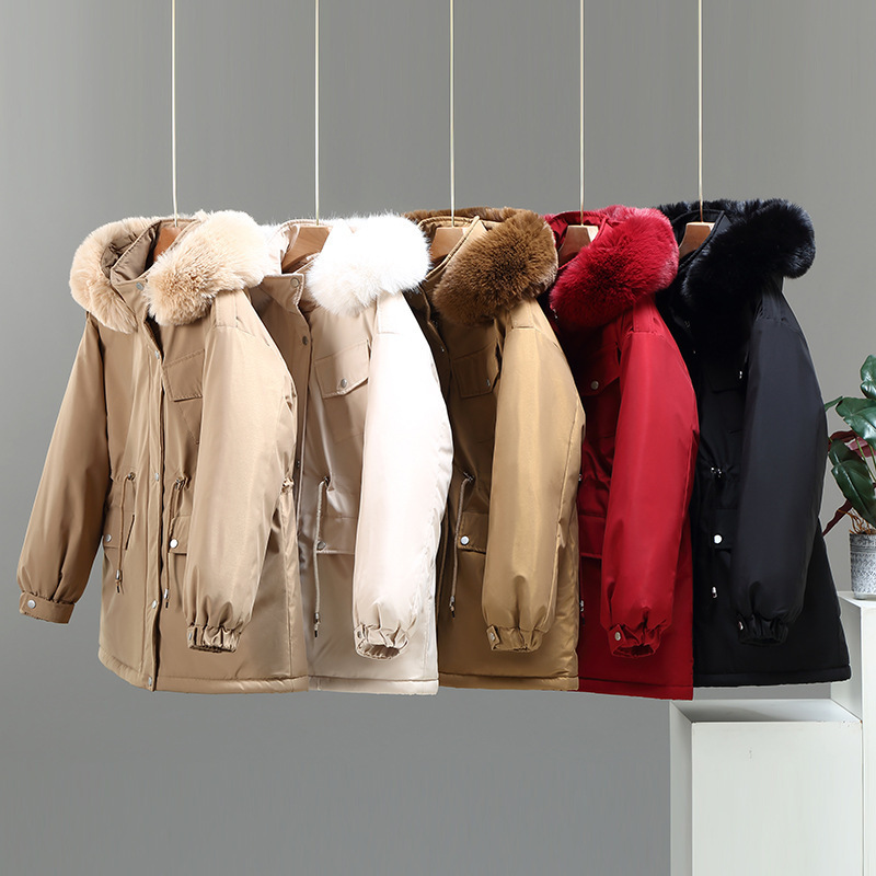 Parker Women's Winter 2024 New Korean Style Loose down Cotton Outwear Fleece-Lined Thickeneded Mid-Length Cotton Jacket Parker Women's Winter 2024 New Korean Style Loose down Cotton Outwear Fleece-Lined Thickeneded Mid-Length Cotton Jacket