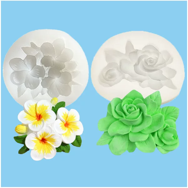 Plumeria Gardenia Flower Silicone Mold Aromatherapy Plaster Mold Chocolate Cake Fondant Mold