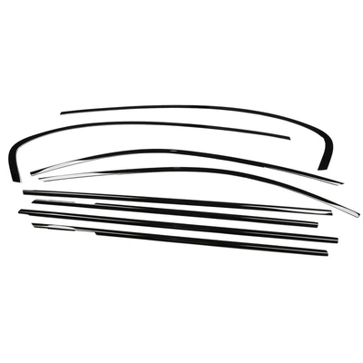 Suitable for BMW new 5 Series 18-21 530liG38 car body black bright strip decoration accessories modified car window trim (Şüşə kənarı xromları/moldingləri) - 18-21-5-series-bright-black-car-window-trim-8-piece-set