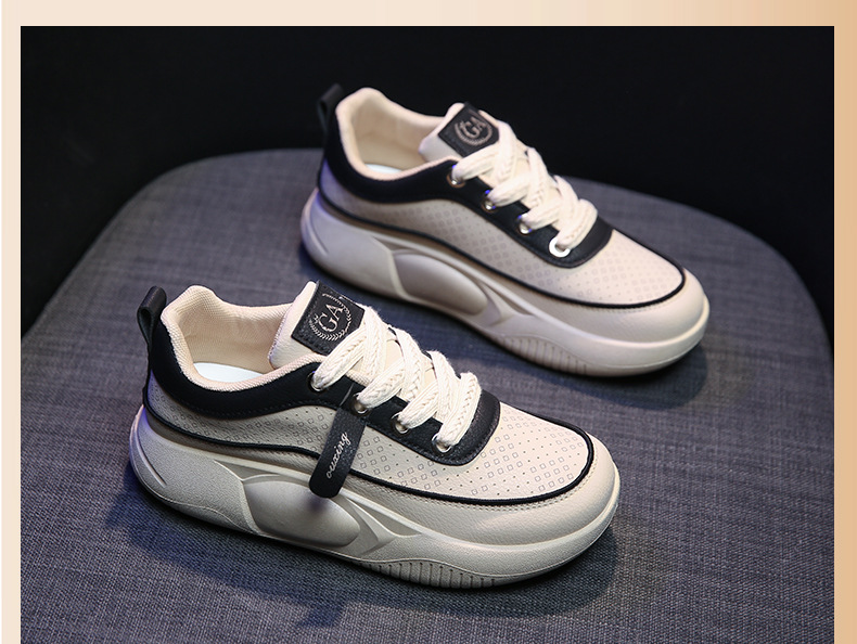 Atmungsaktive Damen Freizeitschuhe Mit Dicker Sohle Weiß_voghion.com