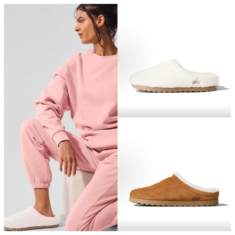 Alo Yoga New Velvet Thickeneded Women's Winter Snow Boots Outer Wear Warm Lamb Fur Slippers