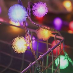 LED太陽能燈串彩燈星星燈串擺攤防水露營裝飾燈氛圍燈串燈蒲公英