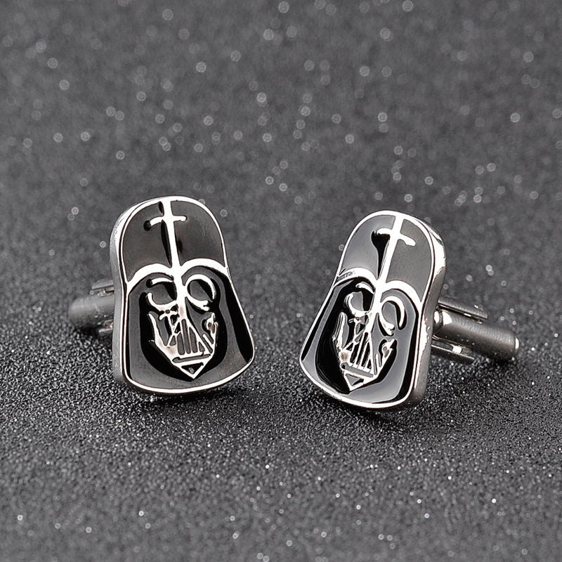 Neue farbe kristall manschettenknöpfe mode schwarz krieger herren hemd manschettenknöpfe_voghion.com