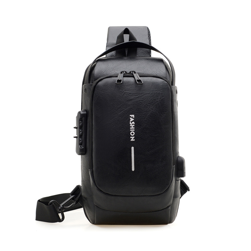 Bolso de pecho simple retro de hombre con cifrado de bloqueo bolso de hombro de moda de alto valor para montar bolso de pecho