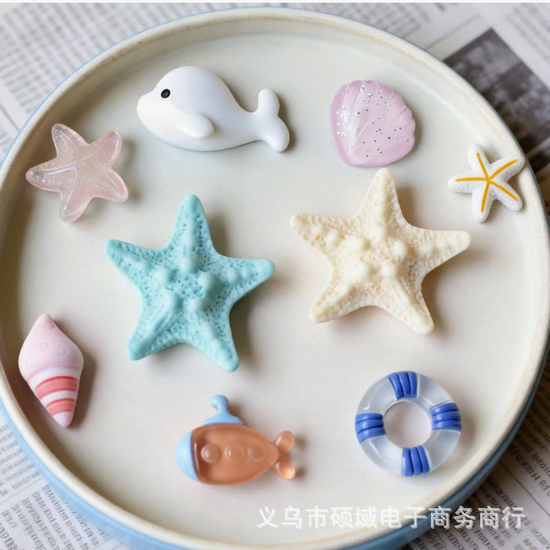 Cute Starfish, Dolphin, Shell, Ocean Series Phone Case, Hair Accessories, DIY Resin Jewelry Accessories, Keychain, Shoe Buckle