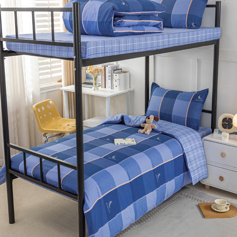 Estudiantes de tres piezas de dormitorio de estudiantes de algodón seis piezas de dormitorio de estudiantes de algodón cama al por mayor