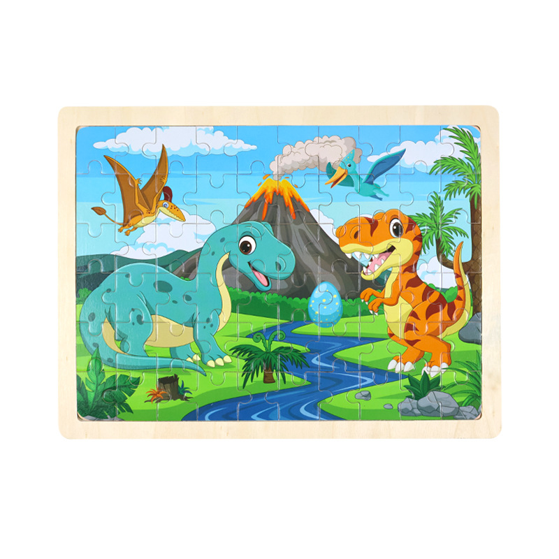 60 piezas de madera puzzle de dibujos animados para niños cuentos de hadas puzzle plano para bebés juguetes de bloque de construcción de puzzle de educación temprana