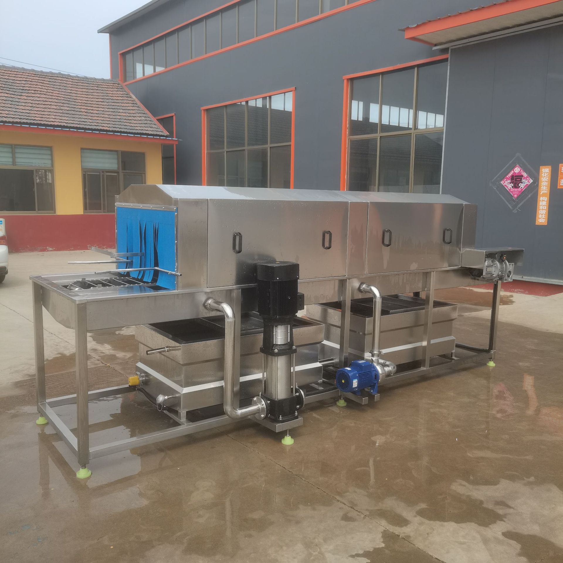 Máquina de limpieza de cestas de rotación de plástico grande Máquina de limpieza de cestas de desengrasación automática Máquina de limpieza de marcos industriales continuos de túnel