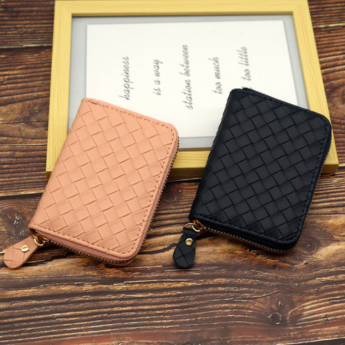 Women's woven pattern card holder, exquisite, high-end, multi-card slots, large capacity, anti-theft brush, Korean style ins style card holder, credit card holder