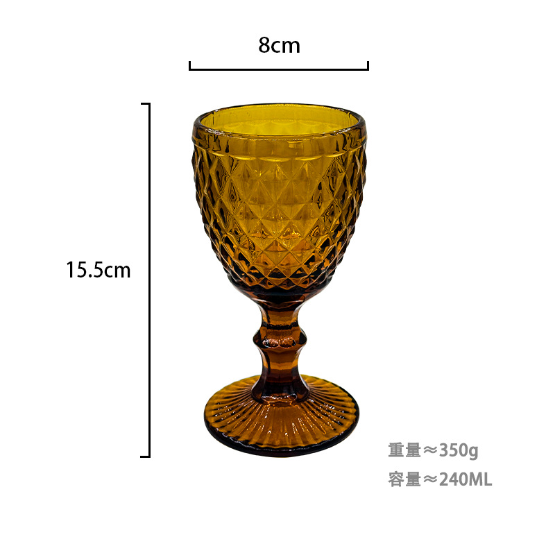 Copa de vino tallada al estilo europeo, vidrio grueso, para bodas, color retro, suministro directo de fábrica