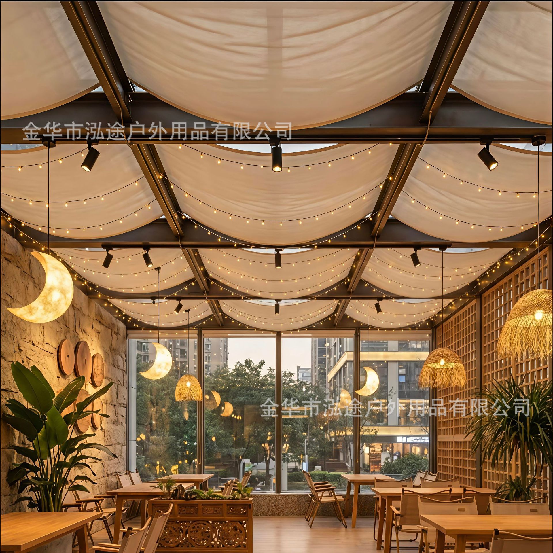 Indoor Canopy Camping Trendy Bar Tavern Café Long Decorative Fabric Strip Atmosphere Decoration Fabric Strip Background Cloth