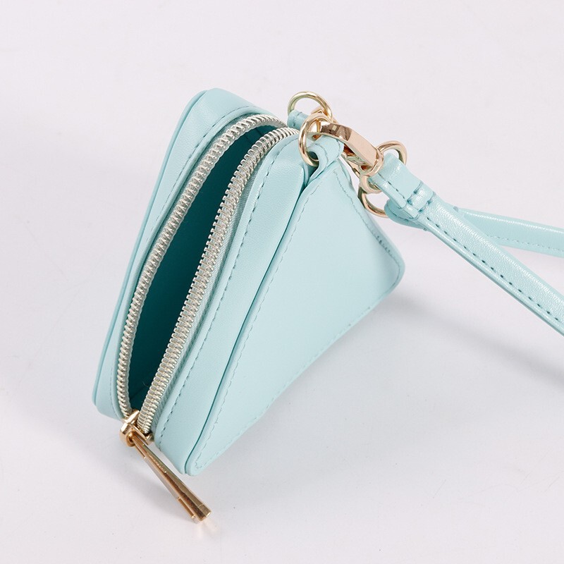 New Niche Simple Yak Leather Triangle Coin Purse Fashionable Short Mini Key Ring Storage Bag New Niche Simple Yak Leather Triangle Coin Purse Fashionable Short Mini Key Ring Storage Bag