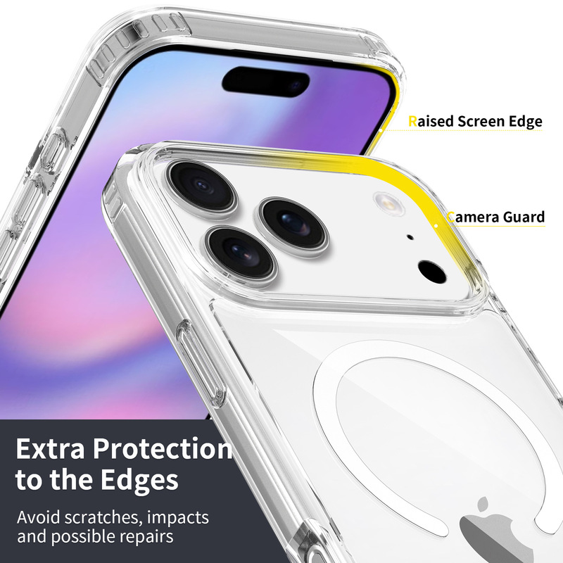 跨境适用苹果17AIR磁吸手机耐黄防刮花透明防摔iPhone17Pro保护套|undefined