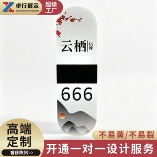 亚克力发光充电门牌数字号码牌棋牌室饭店茶室茶楼足浴雅间包间