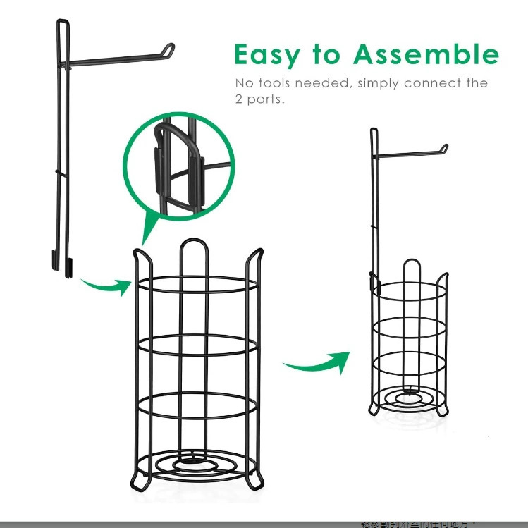 Rack de papel de toallas domésticas de Amazon, rack de papel de rollo vertical de hierro forjado, rack de almacenamiento de papel higiénico redondo para el baño
