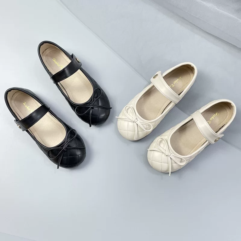HEEMAKES Kids Princess Shoes with Velcro, Bow, Soft Sole, City Style, Leather, Children's Footwear