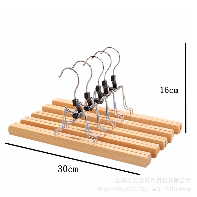 Percha de falda de madera maciza, clip de falda de madera, Hanfu, almacenamiento doméstico sin costuras, clip para pantalones de falda colgante jk de una palabra