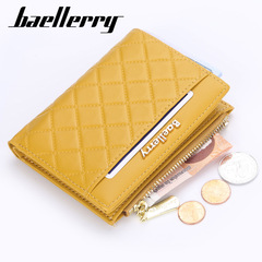 Baellerry Wallet Vertical Zipper Personalized Compact Women's Purse Fashion Print Multi-Card Slot Small Money Clip