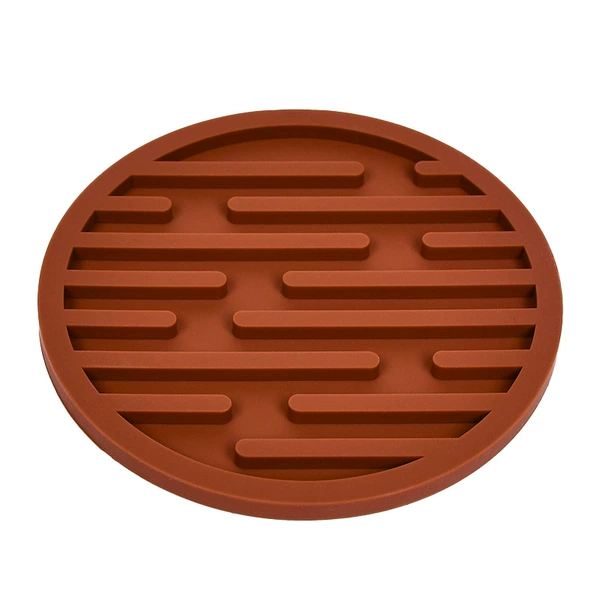 Striped coaster brown 10*0.5cm