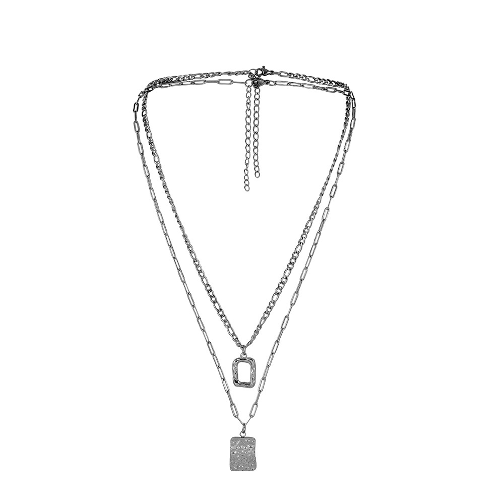 Montre homme polyvalente en acier inoxydable double couche, carrée et irrégulière, très populaire en Europe et aux États-Unis (vente transfrontalière)._voghion.com