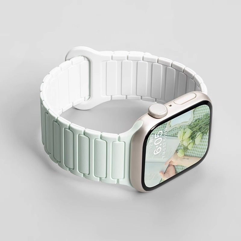 三株液态硅胶肤感磁吸适用苹果表带applewatch10运动SE外贸批发|undefined