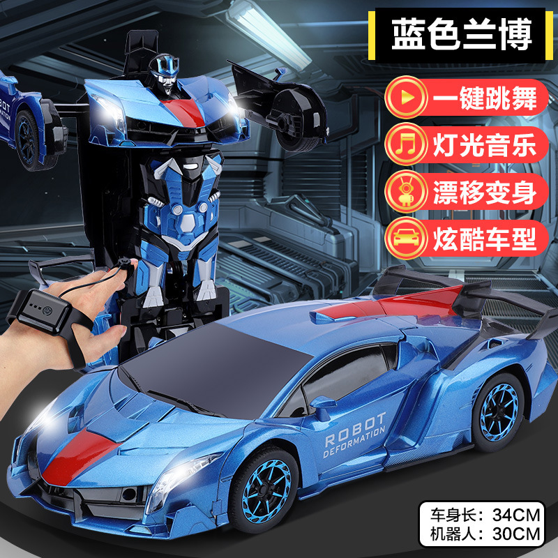 Control remoto de deformación de detección de gestos coche de carreras de cuatro ruedas recargable King Kong robot niño niño coche de juguete súper grande
