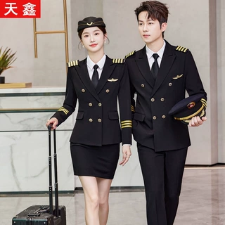 双排扣空少机长制服铁道部男女乘务检票员工作服物业保安工作服