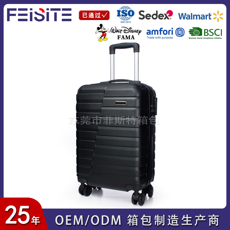 Cross-Border Export Logo Customized Trolley Case Abs Hard Shell Suitcase Wear-Resistant Suitcase Wholesale Password Box