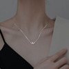 Silver advanced pendant with letters, necklace, chain for key bag , internet celebrity, high-quality style, does not fade