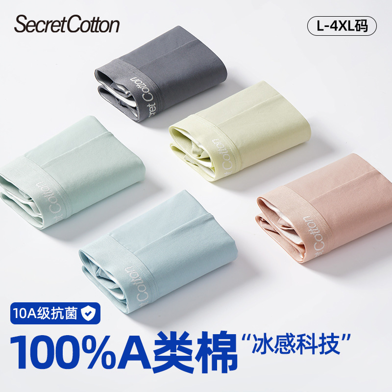 [A-Class Cotton] 100% Cotton 10A Antibacterial Men's Underwear Pure Cotton 2025 New Boxer Briefs for Men