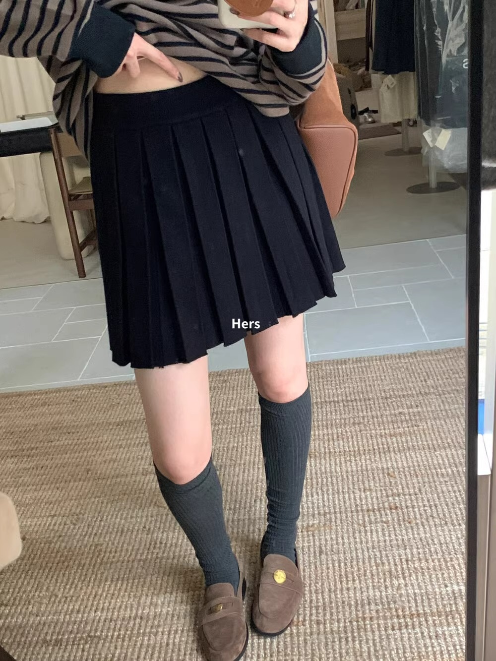 블랙 [여성스몰스커트/A라인스커트/하이웨이스트스커트/여성스커트/가을/스커트/스커트스커트/스몰스커트]
