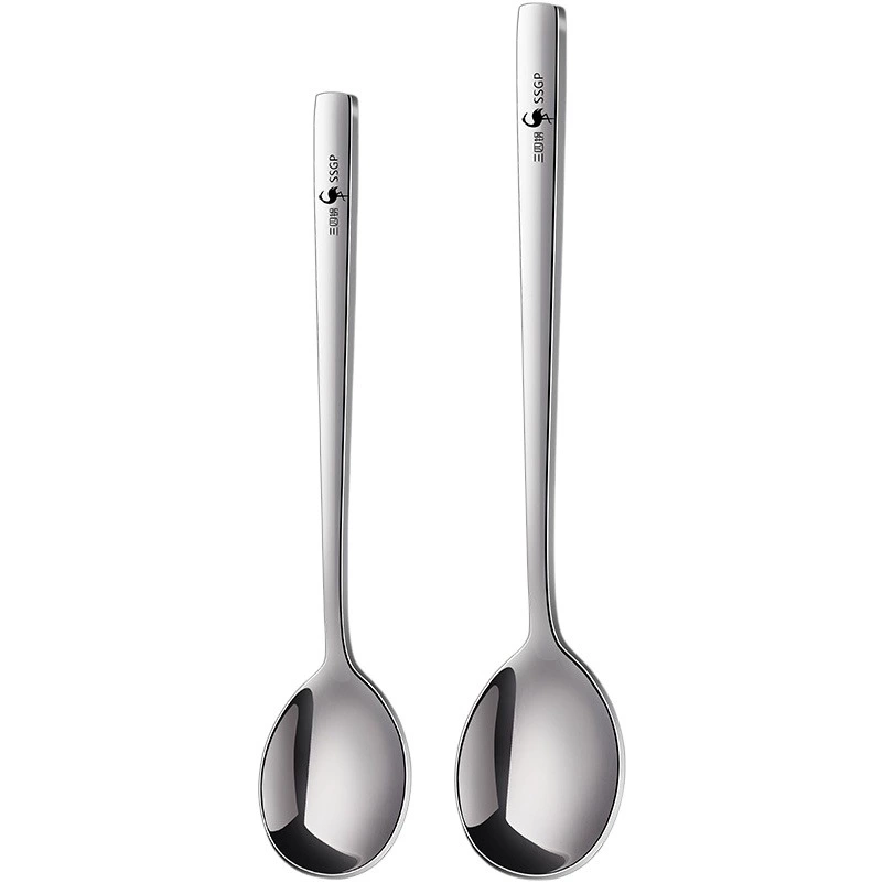 Три или четыре стали ® Ложка из нержавеющей стали 316, пищевая, утолщенная, для дома, с длинной ручкой, для супа и риса, детская
