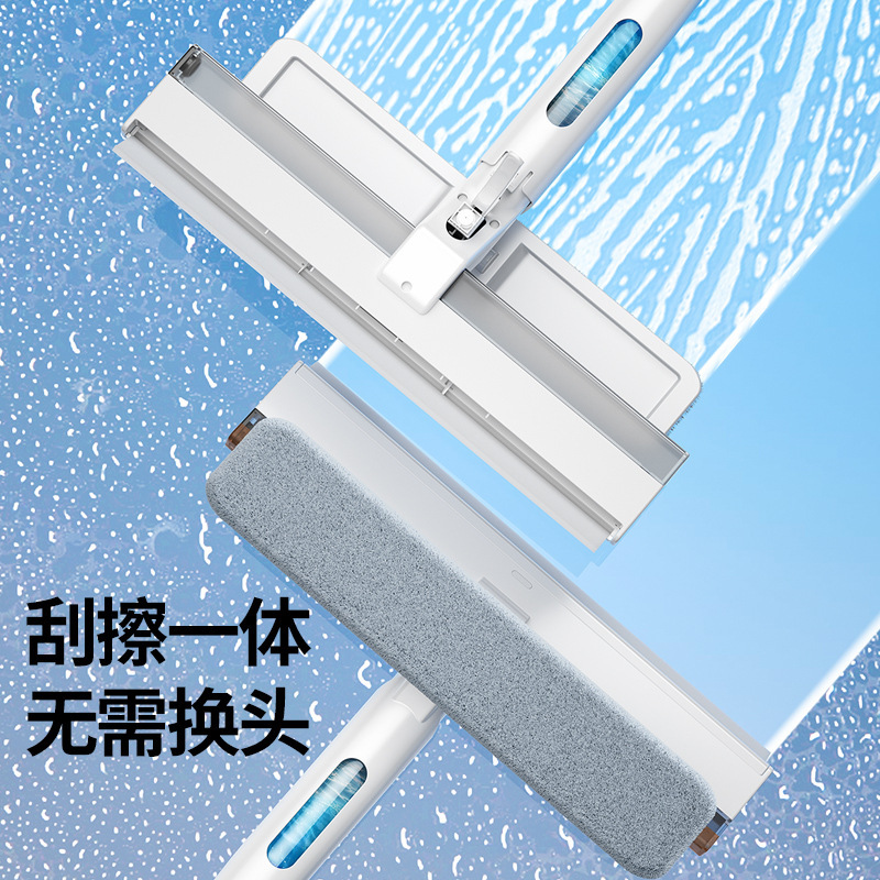 新しい水をスプレーしてガラスを拭くことができるツール、両面家庭用集水窓ワイパー、外窓伸縮ロッドクリーニングツール|undefined