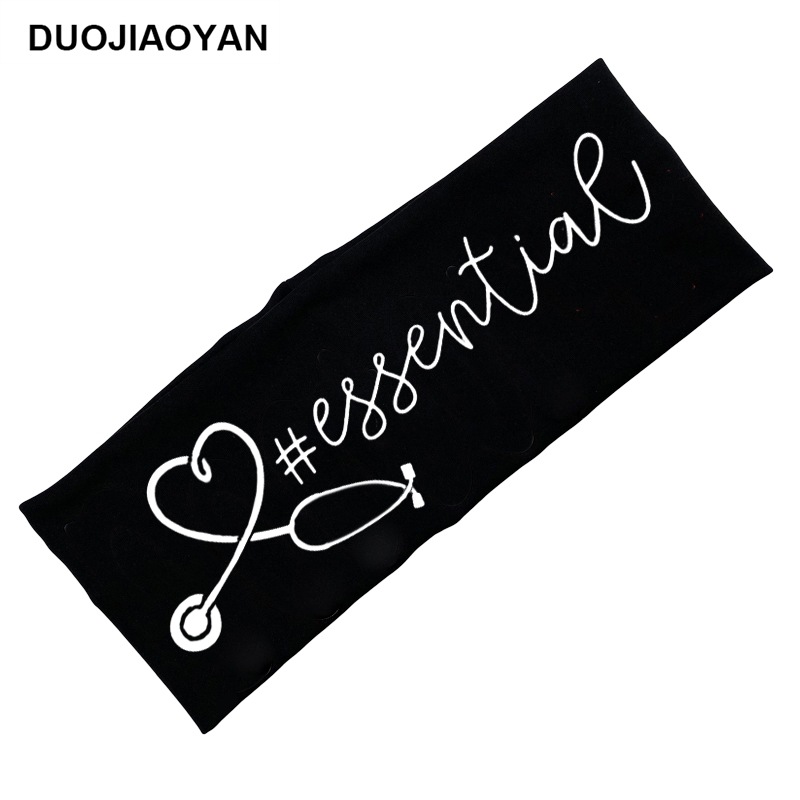 Creativo nuevo estilo europeo y americano de seda de leche elástica estetoscopio anti-trol patrón banda para el cabello de ala ancha banda para la cabeza de enfermera