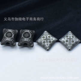 天铁方形背云隔珠 合金不规则隔珠配珠复古镂空珠回纹珠手串配件