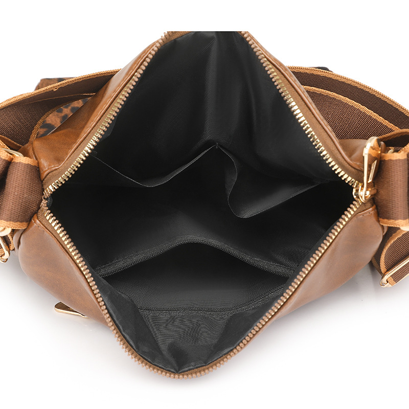 Venta caliente de Amazon nuevo original sarga PU estampado de leopardo gran capacidad bolso de un solo hombro mochila de moda europea y americana