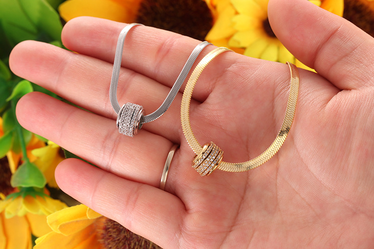 Plating Design Simple Style Geometric Copper Plating Zircon Necklace 1 Piece
