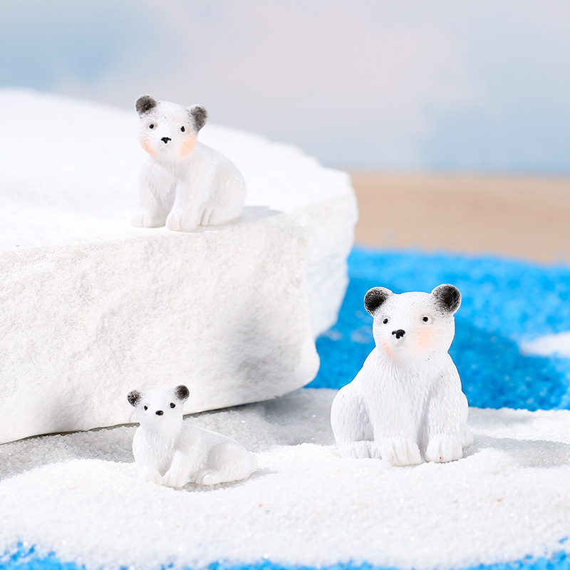 시뮬레이션 인형 북극곰 마이크로 풍경 수지 장식품 ZAKKA 크리에이티브 장식품