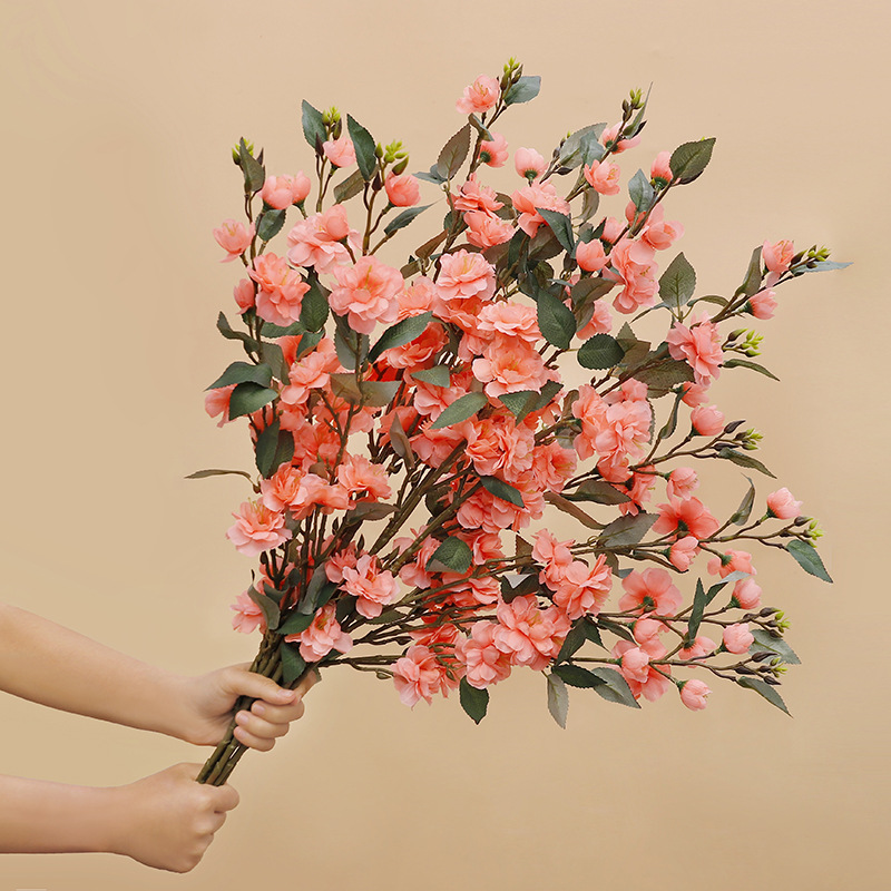 Flores de camellia silvestre simuladas flores falsas decoraciones decorativas para el hogar sala de estar mesa de comedor ramo de flores secas sensación de alto nivel decoración de disparo