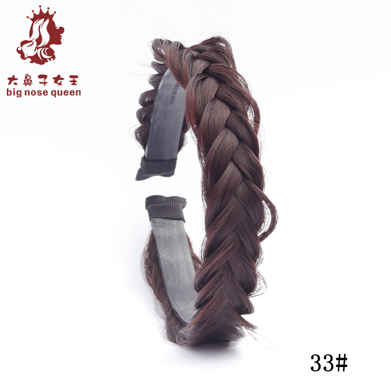 Internet celebridad moda Fishbone trenza desordenada peluca natural mujer trenzada Twist trenza diadema dentada antideslizante pelo presionando diadema